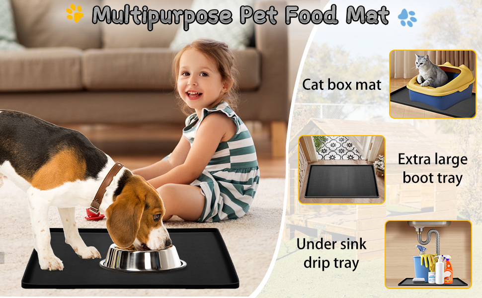 dog eating mat,cat food mats for floor,dog place mats for bowls,pet food tray,trash can mat