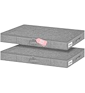 Low Profile Under Bed Storage Containers, 4" Tall Underbed Storage with Rigid Sidewalls &amp; Bottom,...