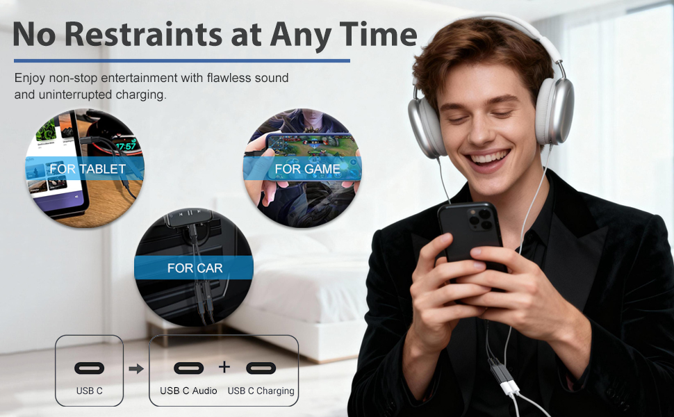 1-in 2-out USB C Device Adapter