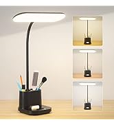 DEEPLITE LED Small Desk Lamp 8W Cordless Battery Study Reading Lamps, Touch Control 3 Color Modes...