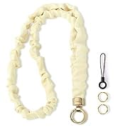 WEESMILE Stretchy Scrunchie Lanyard for ID Badges – Cute Neck Lanyard for Keys | Retractable Keyc...