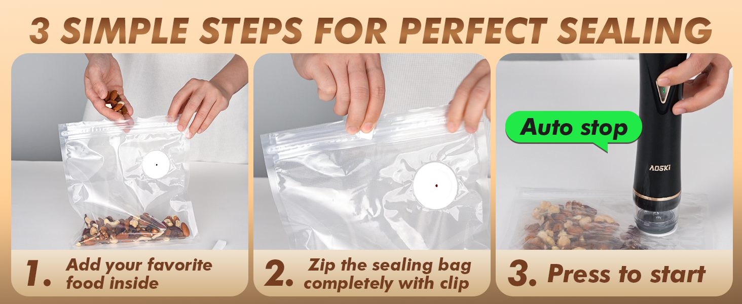 Pat meat dry with paper towel before sealing to prevent liquid from entering the vacuum sealer.
