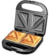 Sandwich Maker, Yabano Toaster and Electric Panini Grill with Non-stick Coating Plate, Easy to Cl...