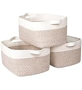 Zilink Storage Basket for Shelves 15” x 11” x 8” Woven Baskets for Storage Decorative Rope Basket...