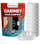 Strongest Home Cabinet Door Bumpers – 200 Pack Clear Rubber Bumpers Self-Adhesive for Cabinets, D...