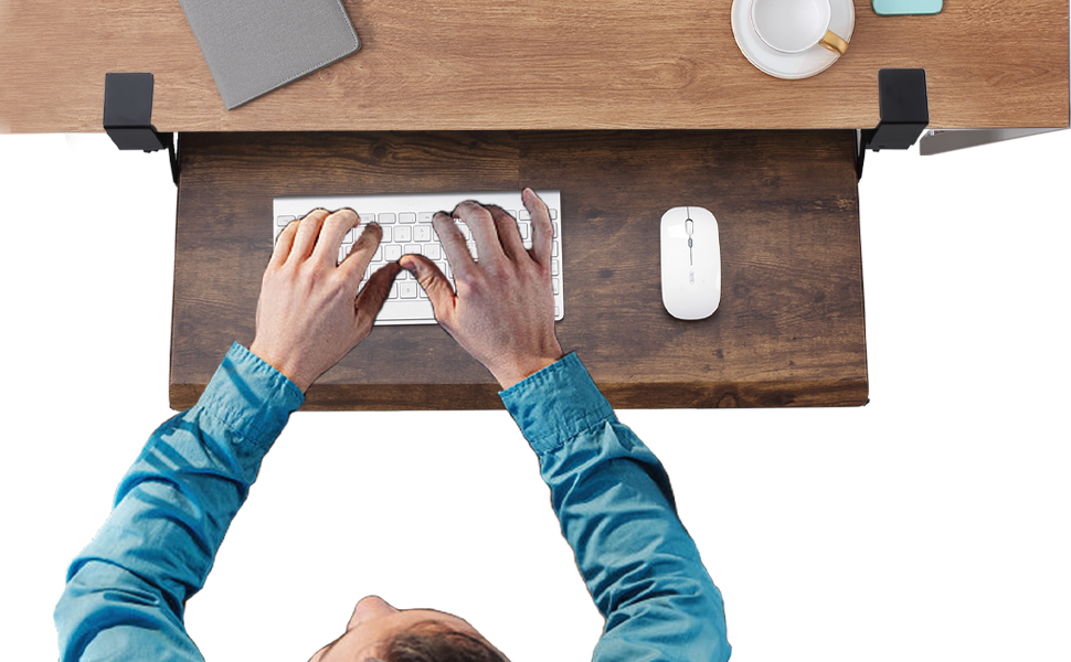 keyboard tray under desk