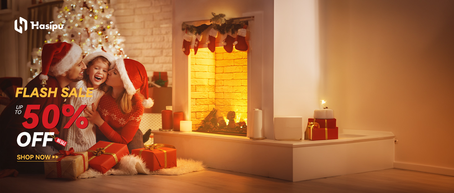 a christmas scene with santa claus and presents