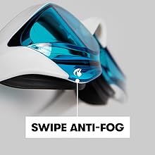 arena cobra ultra swipe closeup feature anti fog technology, just a swipe