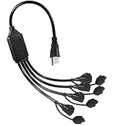 1.5FT Power Extension Cord 4 Way Splitter- 1 to 4 Splitter Outlet Power Cable Black SVT 16 AWG In...