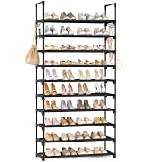 LANTEFUL Upgraded Shoe Rack for Closet Large Capacity 10 Tier Shoe Storage Holds 40–50 Pairs Stur...