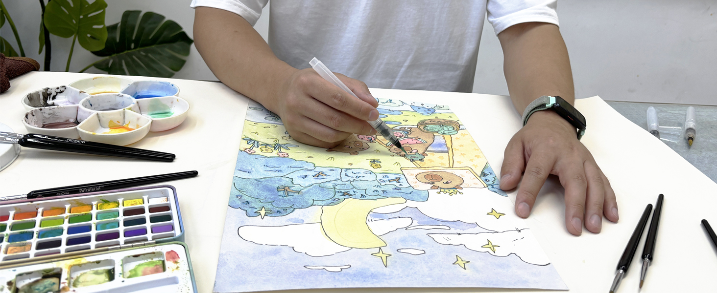50 watercolors kit painting indoor