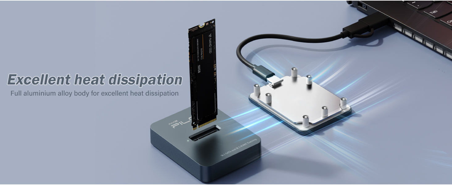 Aluminum alloy durable shell and non-slip pad for Excellent heat dissipation during high speed data