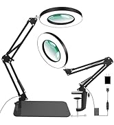 VITOTC 12X Magnifying Light with Stand, 2-in-1 Magnifier with Light Hands Free, Magnifying Glass,...