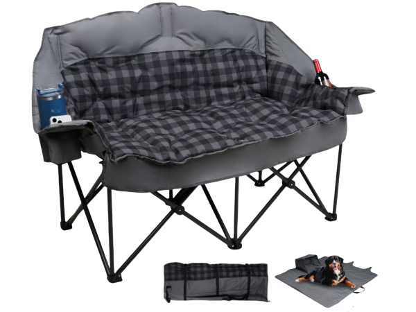 Double camping chair grey