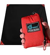 Odoland Beach Blanket Picnic Blanket, SandProof Waterproof Outdoor Pocket Blanket with Portable B...