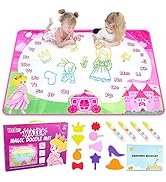 YEEBAY Water Doodle Mat, Princess Water Coloring Mats, Kids Painting Writing Doodle Board Toy, Gi...