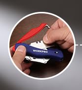 WORKPRO Folding Utility Knife, Quick-Change Box Cutter, Blade Storage in Handle with 5 Extra Blad...