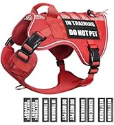 WINSEE Service Dog in Training Mesh Harness with 10 Pet Patches, Soft Air Mesh Breathable Tactica...