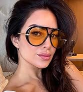 LASPOR Oversized Aviator Sunglasses for Women Vintage With Adjustable Earring Large Big Frame Lad...