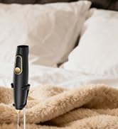 Rechargeable Milk Frother Wand with Stand, Electric Handheld Coffee Frother with 3 Detachable Whi...