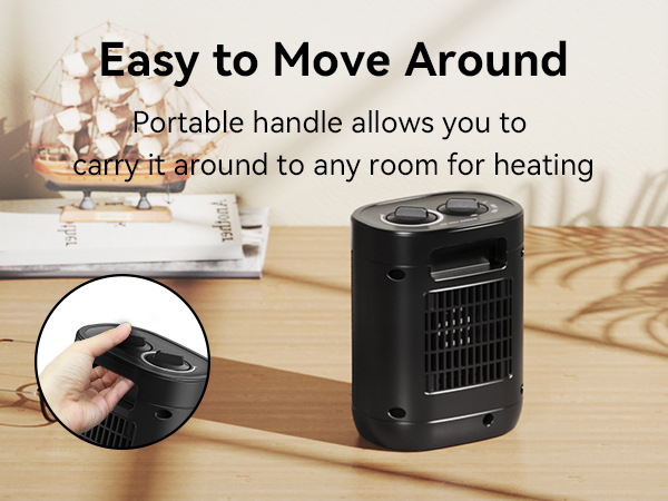 small space heater with handle