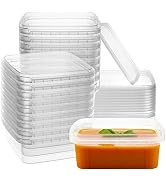 8-oz. Square Clear Deli Containers with Lids | Stackable, Tamper-Proof BPA-Free Food Storage Cont...