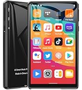 MP3 Player 64GB with Bluetooth and WiFi, HiFi Lossless Sound 5” 1080P Full Touch Screen HD Video ...