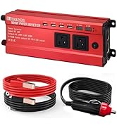 HITRENDS 900W Inverter for Car Power Inverters, 12V DC to 110V AC Converter with 4 USB &amp; 2 AC Out...