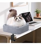 Toncoke Cat Desk Bed, Mounted Cat Hammock for Desk with Comfortable Soft Bed, Supports Up to 40 l...