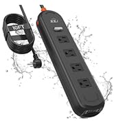 Surge Protector Power Strip,10 FT Flat Plug Extension Cord,180°Power Cable Swivel Head Surge Prot...