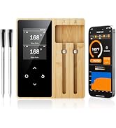 Newise Wireless Meat Thermometer Digital with 2 Probes, Long Range Bluetooth Food Thermometer wit...