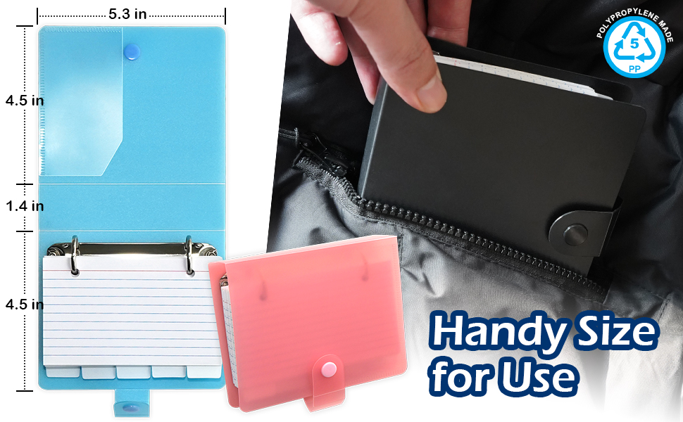 3x5 Lined Index Cards with Ring Binder Holder and Dividers 100 Ruled Note Cards Kit Set for Studying