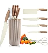 NCONCO Knife Set, 6-Piece Non-stick Anti-Rust Sharp Kitchen Knife Set with Ergonomic Handle for H...