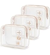 MODENGKONGJIAN TSA Approved Toiletry Bag, 3 Pcs Clear Toiletries Bags Quart Size Travel Makeup Co...
