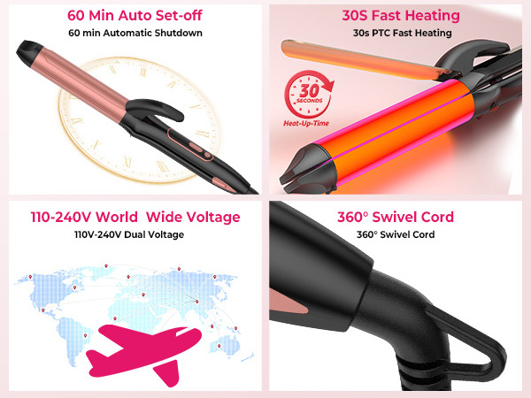 dual voltage with eu and uk adapter plug for global travelling