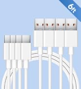 ANLINK [4-Pack, 6ft USB C Cable, 3A Fast Charging and Data Sync Cord, USB A to Type C Charging Ca...