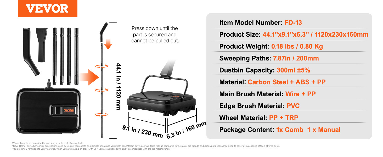manual sweeper for carpet and floors
