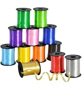TONIFUL Curling Ribbon-12 Assorted Colors Balloon Curling Ribbons Set-240 Yards Balloon String fo...