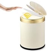 onlcuk Automatic Motion Sensor Bathroom Trash Can with Lid, 3.7 Gallon Touchless Trash Garbage Bi...