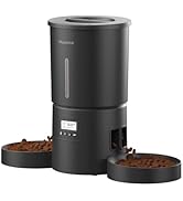 Miaosical Automatic Cat Feeder for 2 Cats,4.2L Flexible Schedule,6 Meals/Day,1-12 Portions/Meal,D...