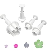 4Pcs Flower Plunger Cookie Cutters | Silicone Blossom Fondant Mold for DIY Cake Decorating | Wedd...
