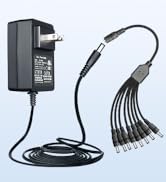 ANLINK 12V 3A AC to DC Switching Power Supply Adapter &amp; 8-Way DC Power Splitter Cable for CCTV Se...
