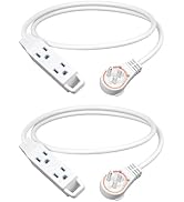 DEWENWILS 3FT 360° Rotating Flat Plug Extension Cord, 3 Prong Thin Power Strip, 16/3C 13A/125V/16...