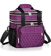 GLENKEY Expandable Insulated Lunch Box, Double Deck Lightweight Large Lunch Bag Tote Leakproof Co...