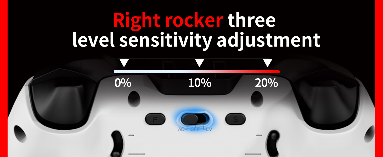 Right joystick sensitivity adjustable