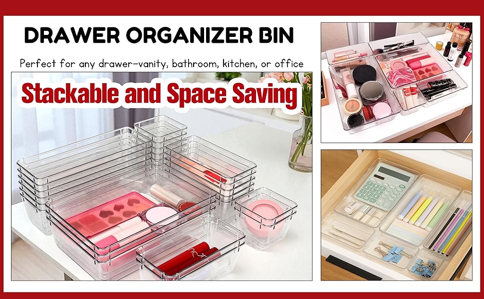 Non-Slip Drawer Organizer Bin