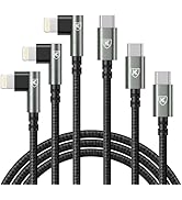 90 Degree USB C to Lightning 10FT, iPhone Charger [Apple MFi Certified] 3Pack Fast Charging Cable...
