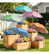 Cokhurs Plant Umbrellas with Adjustable Angle, 23.6 Inch Tall 40" Canopy Adjustable Height Sun Sh...