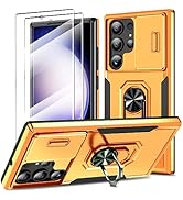 KTUOHU Phone Case for Samsung Galaxy S23 Ultra, with Slide Camera Cover [2X Screen Protector] Mil...