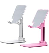 OGMAPLE 2 Pcs MT-6 Cell Phone Holder, Adjustable Angle and Height, Anti-Slip Silicone Pad, Foldab...